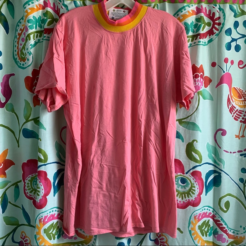 Big Bud Press Mock Neck Tee in Sweet Tart